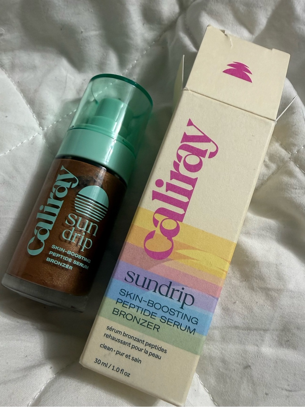Caliray sundrip skin-boosting peptide serum bronzer